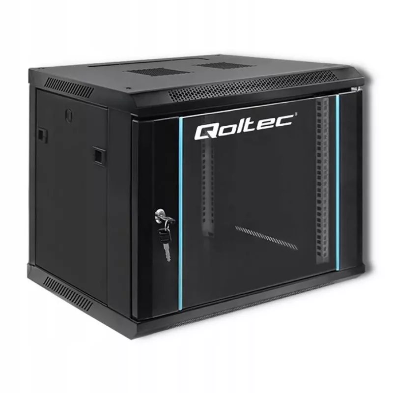 19 Zoll Rack-Schrank QOLTEC 54463 9U 600x500x450 mm Metallgehäuse für Netzwerkausrüstung