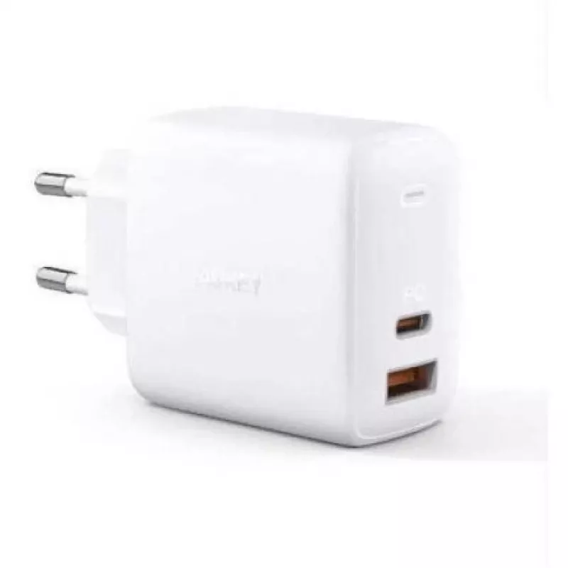 Wandladegerät Aukey PA-B3 Weiß GaN 65W USB-C / USB-A Schnellladegerät