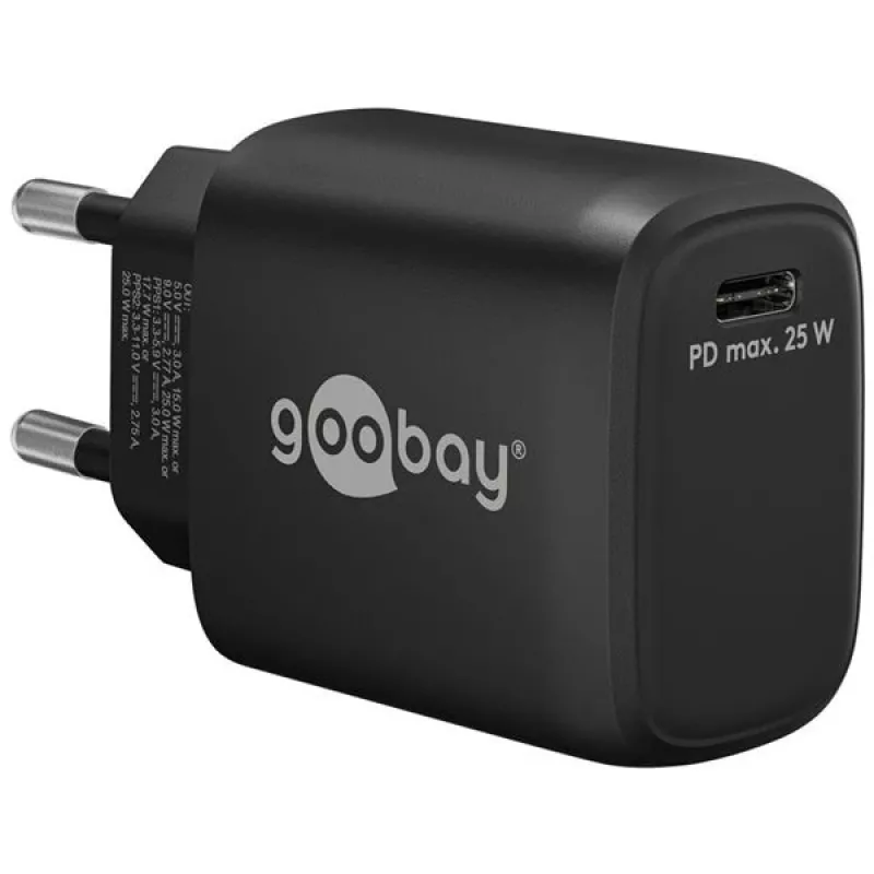 Goobay 65367 Ladegerät Indoor AC für Laptop Smartphone Tablet Schwarz