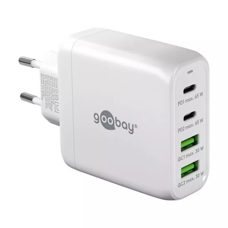 Goobay 64818 Ladegerät für Mobilgeräte Kopfhörer - Laptop - Smartphone Weiß AC Schnellladung Innenbereich (64818)