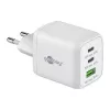 USB-C Fast Charger Nano, PD, GaN, 65 Watt (Weiß, 1x USB-A, 2x USB-C PD, Charge 3.0)