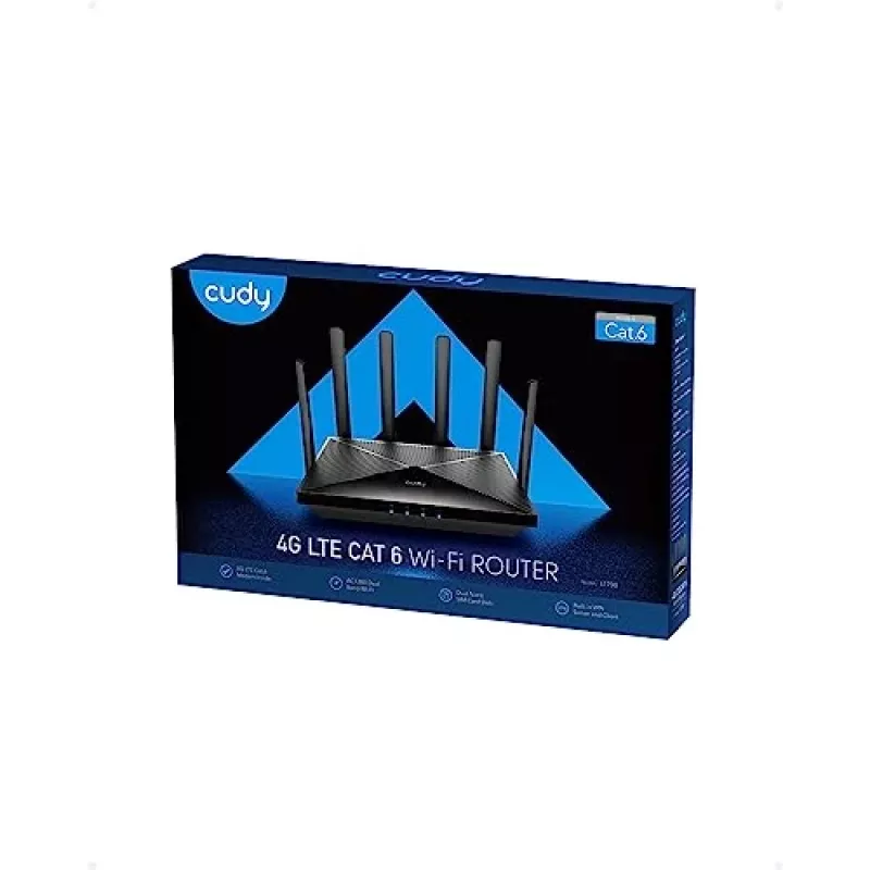 Cudy Neuer 4G LTE Cat 6 WiFi Router, Qualcomm-Chipsatz, LTE-Modem-Router, Dual-SIM 4G-Cellular-Router, AC1200 Dualband-WLAN, 4 Gigabit-Ports, OpenVPN, W