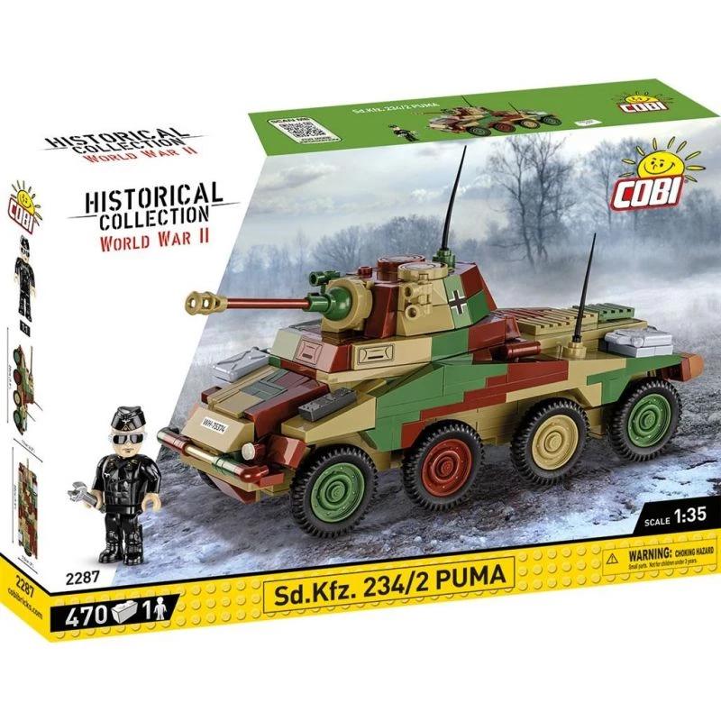 Cobi Historical Collection WWII Sd.Kfz 234/2 Puma Fahrzeug, Mehrfarbig