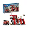 Konstruktionsspielzeug LEGO City Feuerwache mit Drehleiterfahrzeug 60414 — 843 Teile, 5 Minifiguren, 220×320×140 mm