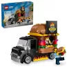 LEGO City Burger Van Food Truck Spielzeug für Jungen und Mädchen ab 5 Jahren, Fahrzeug-Bauspielzeug, Küchen-Spielset mit Verkäufer-Minifigur und Zubehör