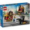 LEGO City Burger Van Food Truck Spielzeug für Jungen und Mädchen ab 5 Jahren, Fahrzeug-Bauspielzeug, Küchen-Spielset mit Verkäufer-Minifigur und Zubehör