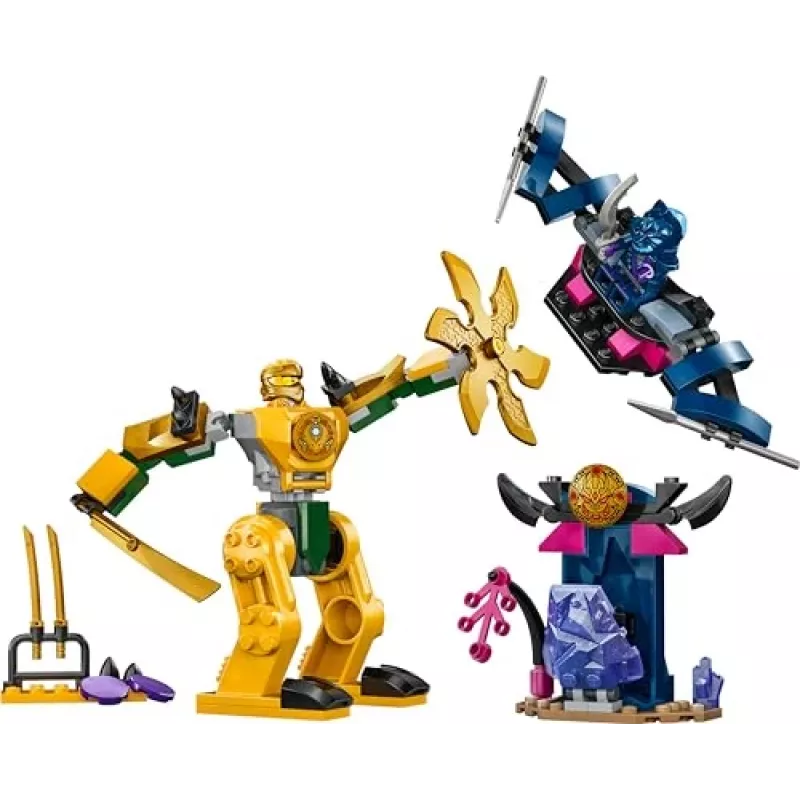 LEGO NINJAGO Arins Kampf-Mech Actionfigur Ninja-Spielzeug für Jungen und Mädchen ab 4 Jahren, Dragons Rising Set mit Arin Minifigur und Mini-Kata