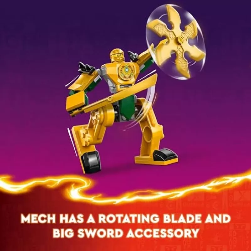 LEGO NINJAGO Arins Kampf-Mech Actionfigur Ninja-Spielzeug für Jungen und Mädchen ab 4 Jahren, Dragons Rising Set mit Arin Minifigur und Mini-Kata
