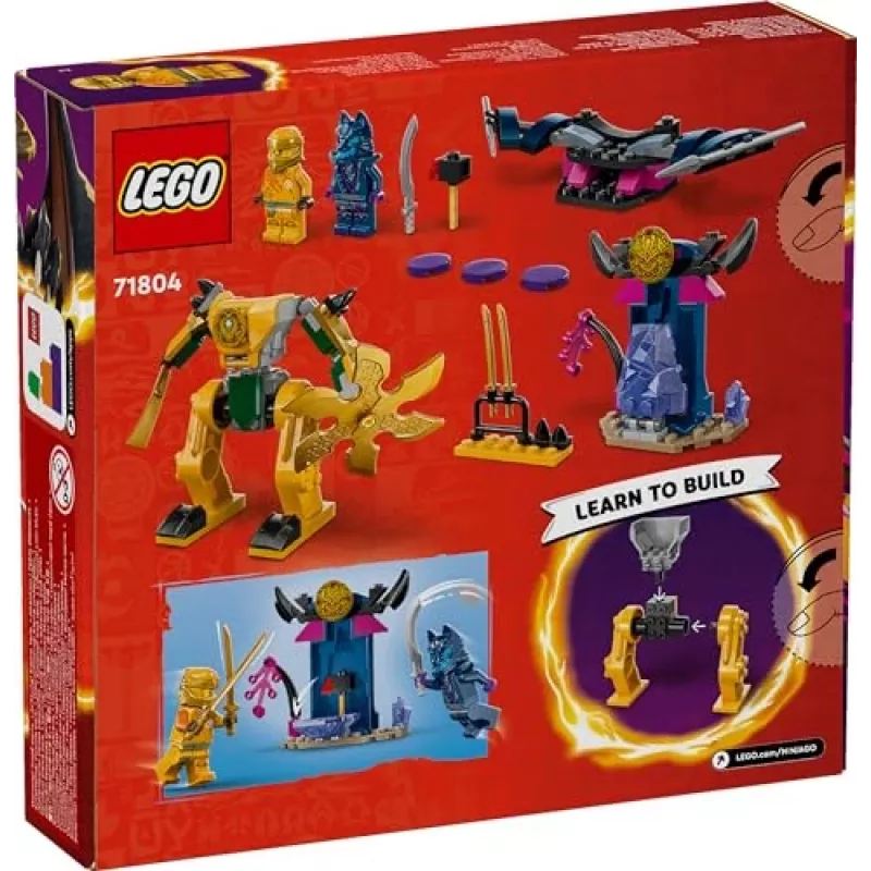 LEGO NINJAGO Arins Kampf-Mech Actionfigur Ninja-Spielzeug für Jungen und Mädchen ab 4 Jahren, Dragons Rising Set mit Arin Minifigur und Mini-Kata