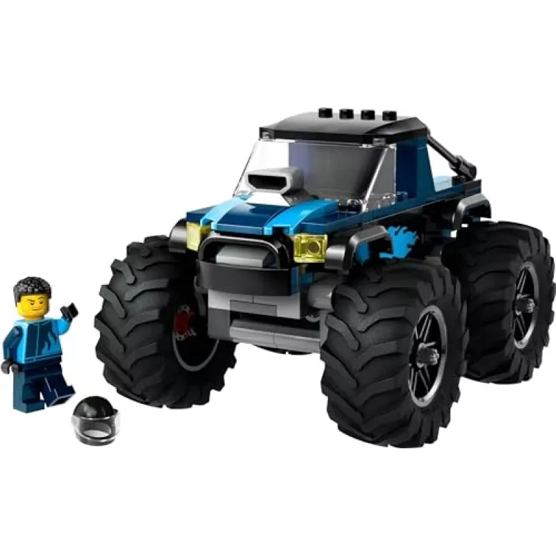 Konstruktionsspielzeug LEGO City 60402 Blauer Monster Truck mit großen Reifen, 148 Teilen, 1 Minifigur, Alter 5+