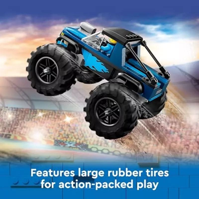 Konstruktionsspielzeug LEGO City 60402 Blauer Monster Truck mit großen Reifen, 148 Teilen, 1 Minifigur, Alter 5+