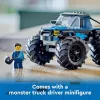 Konstruktionsspielzeug LEGO City 60402 Blauer Monster Truck mit großen Reifen, 148 Teilen, 1 Minifigur, Alter 5+