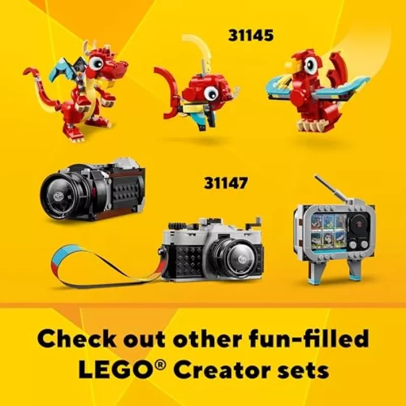 LEGO Creator 2-in-1 Pritschenwagen mit Hubschrauber Set 31146, umbaubares Modell für Kinder