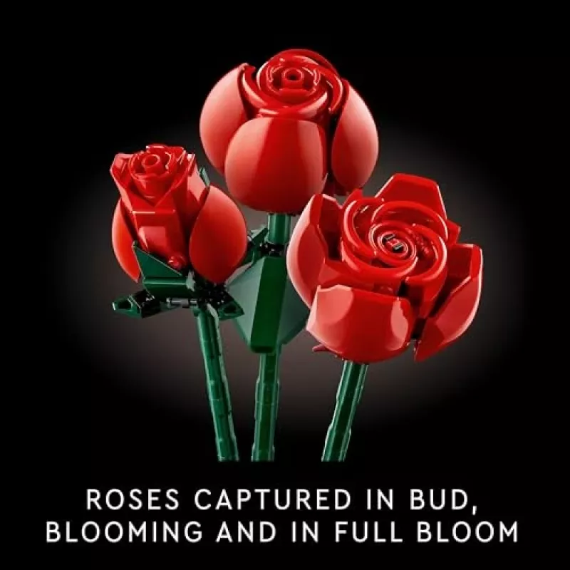 LEGO Icons Blumenstrauß aus Rosen Künstliche Blumen Set für Erwachsene Botanische Sammlung Wohnaccessoires Valentinstag Geschenk für Frauen
