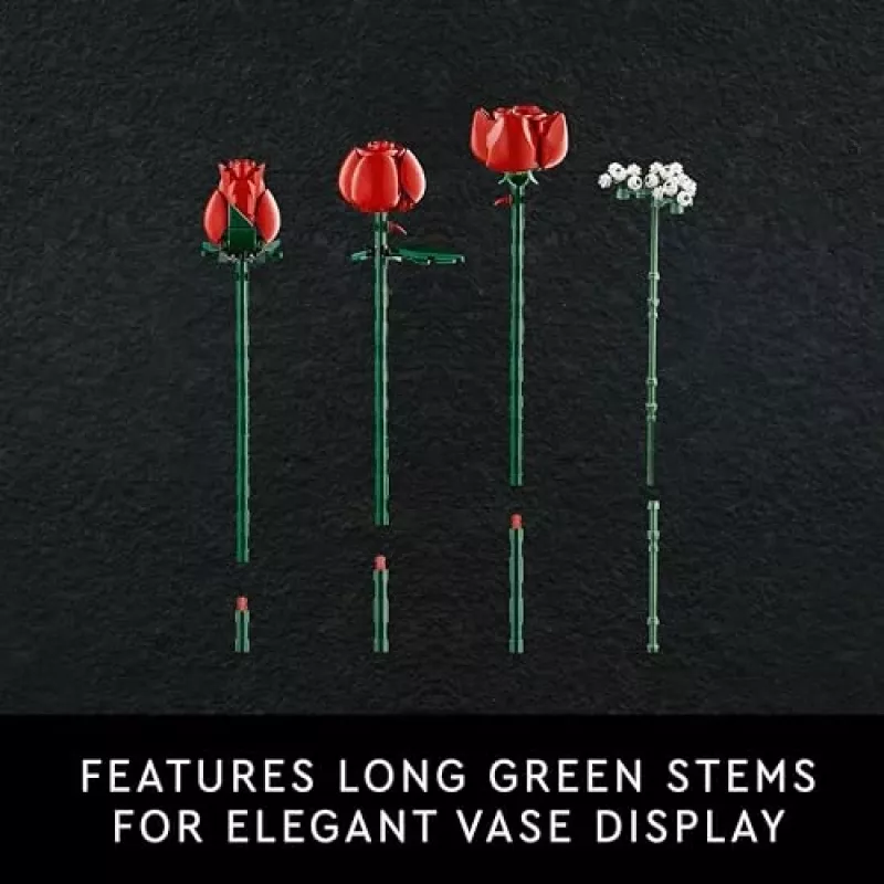 LEGO Icons Blumenstrauß aus Rosen Künstliche Blumen Set für Erwachsene Botanische Sammlung Wohnaccessoires Valentinstag Geschenk für Frauen