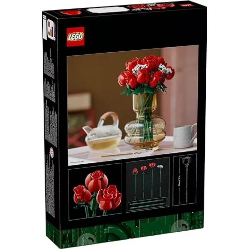 LEGO Icons Blumenstrauß aus Rosen Künstliche Blumen Set für Erwachsene Botanische Sammlung Wohnaccessoires Valentinstag Geschenk für Frauen