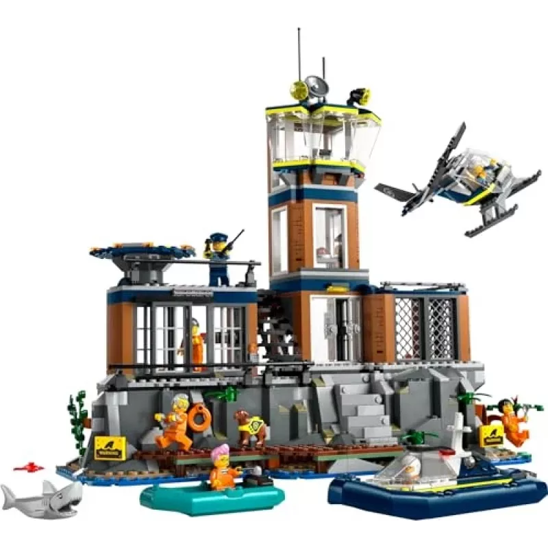 LEGO City Baukasten Polizeistation Gefängnisinsel 60419 — 980 Teile, 7 Minifiguren, 370×400×160 mm