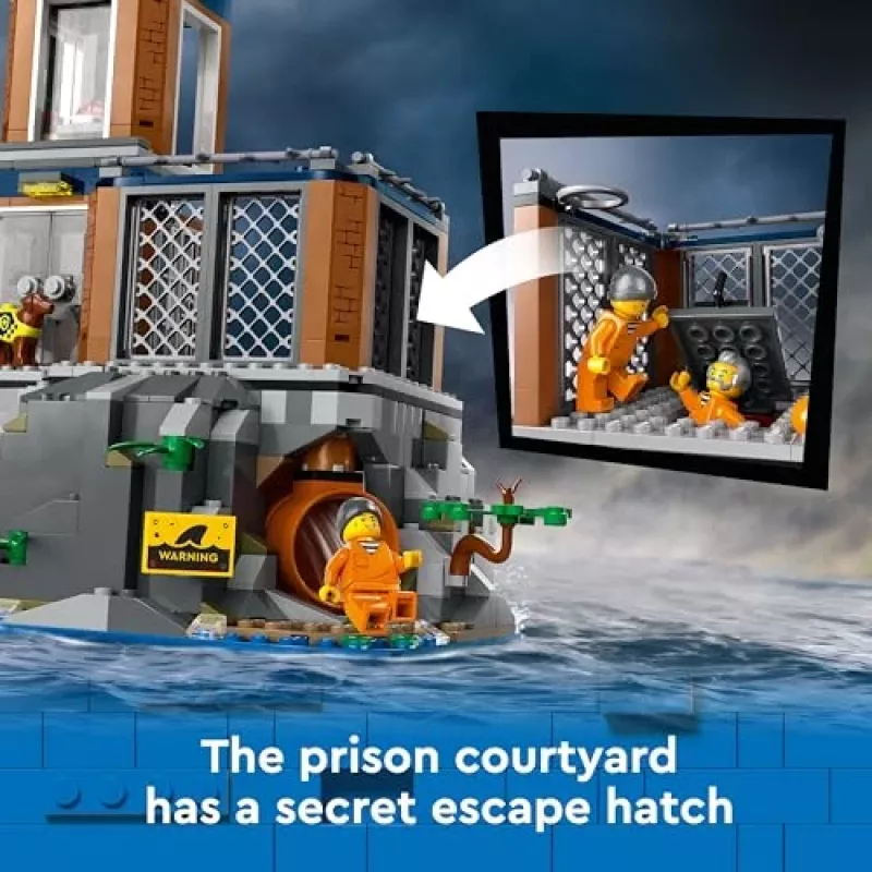 LEGO City Baukasten Polizeistation Gefängnisinsel 60419 — 980 Teile, 7 Minifiguren, 370×400×160 mm
