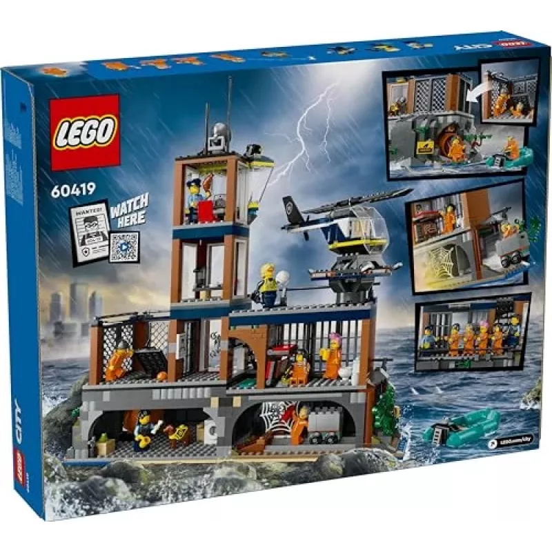 LEGO City Baukasten Polizeistation Gefängnisinsel 60419 — 980 Teile, 7 Minifiguren, 370×400×160 mm