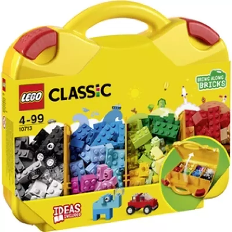 LEGO 10713 Classic Creative Koffer Aufbewahrungsbox für Spielzeug mit lustigen bunten Bausteinen Geschenk für Kinder ab 4 Jahren Jungen & Mädchen Einzel