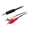 Equip 3.5mm Male to 2xRCA Male Stereo Audio Kabel, 2.5m, 3.5mm, Male, 2 x RCA, Male, 2.5 m, Schwarz