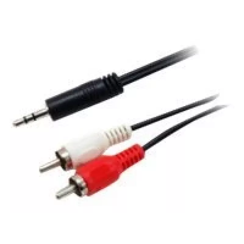 Equip 3.5mm Male to 2xRCA Male Stereo Audio Kabel, 2.5m, 3.5mm, Male, 2 x RCA, Male, 2.5 m, Schwarz