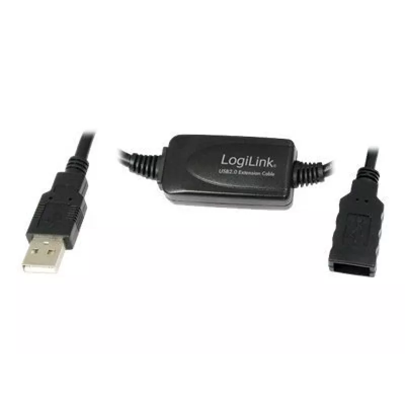 LogiLink UA0143 USB-Kabel USB 2.0 USB-A-Stecker auf Buchse 10,00 m Schwarz