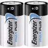 Energizer D Alkaline Max Plus Batteries, 2 Pack