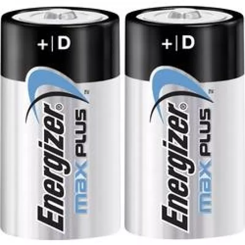 Energizer D Alkaline Max Plus Batteries, 2 Pack