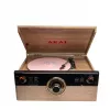 AKAI ATT-300CC Plattenspieler mit Riemenantrieb, USB und integriertem Phono-Vorverstärker, Schwarz
