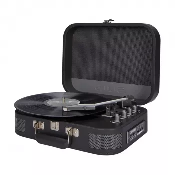 AIWA VPX-1951/TN Plattenspieler mit Riemenantrieb, Bluetooth 5.0, USB-Aufnahme, eingebauten Lautsprechern, 33/45/78 U/min