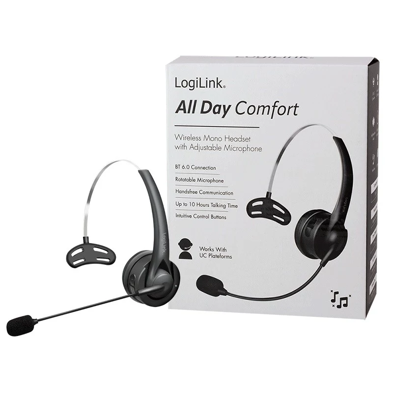 LogiLink BT0075 On-Ear Bluetooth-Kopfhörer Schwarz