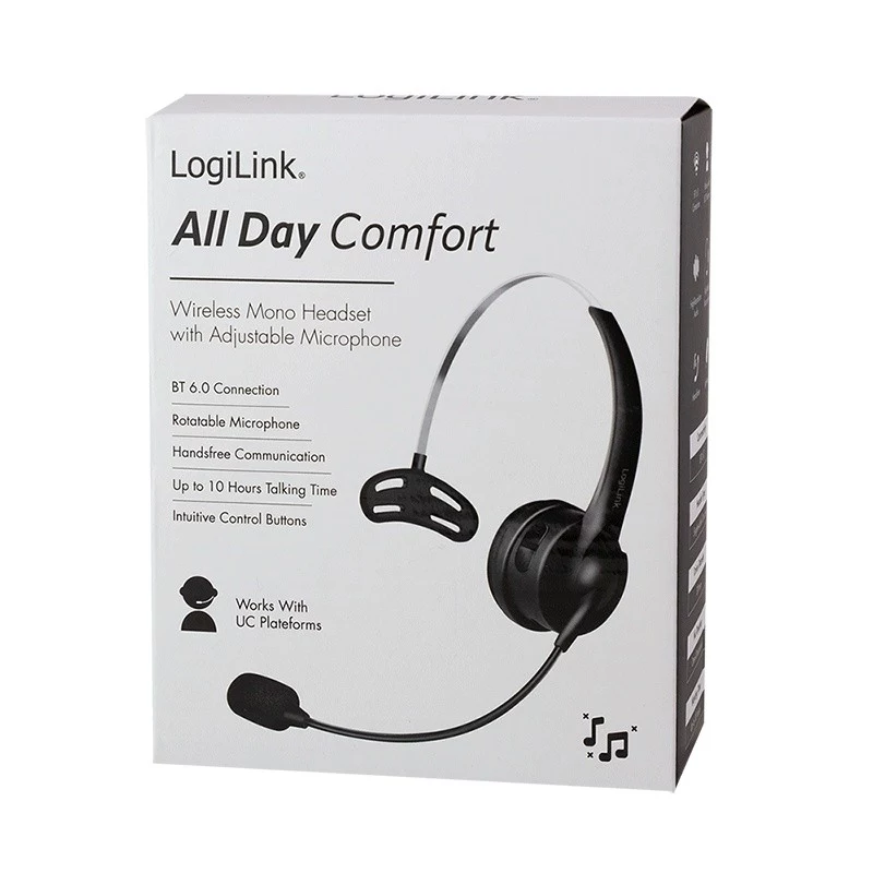 LogiLink BT0075 On-Ear Bluetooth-Kopfhörer Schwarz