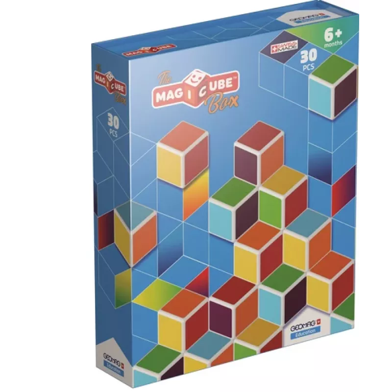 Geomag MagiCube GM120 Magnetische Bausteine, 30 Teile, Mehrfarbig, Quadratisch, Unisex, Kinder ab 1,5 Jahren