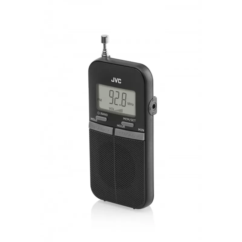 JVC RAE411B Tragbares AM/FM-Radio mit Analogtuner, Schwarz