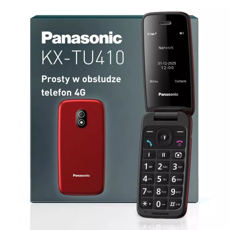 PANASONIC KX-TU410EXR Clamshell Mobiltelefon - Rot