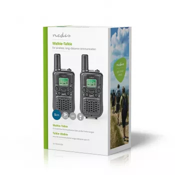 Nedis Walkie Talkie Set WLTK0500BK 5 km Reichweite 8 Kanäle PMR446