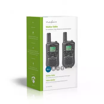 Nedis Walkie Talkie Set WLTK0500BK 5 km Reichweite 8 Kanäle PMR446
