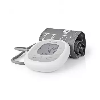 Nedis HCBL400WT Blutdruckmessgerät, Oberarm, LCD-Display, 22-42 cm Manschette, Weiß