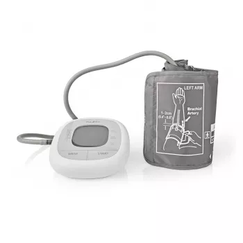 Nedis HCBL400WT Blutdruckmessgerät, Oberarm, LCD-Display, 22-42 cm Manschette, Weiß