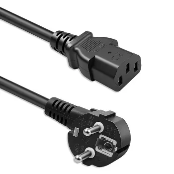 QOLTEC Stromkabel SCHUKO CEE Winkelstecker IEC C13 5m Schwarz