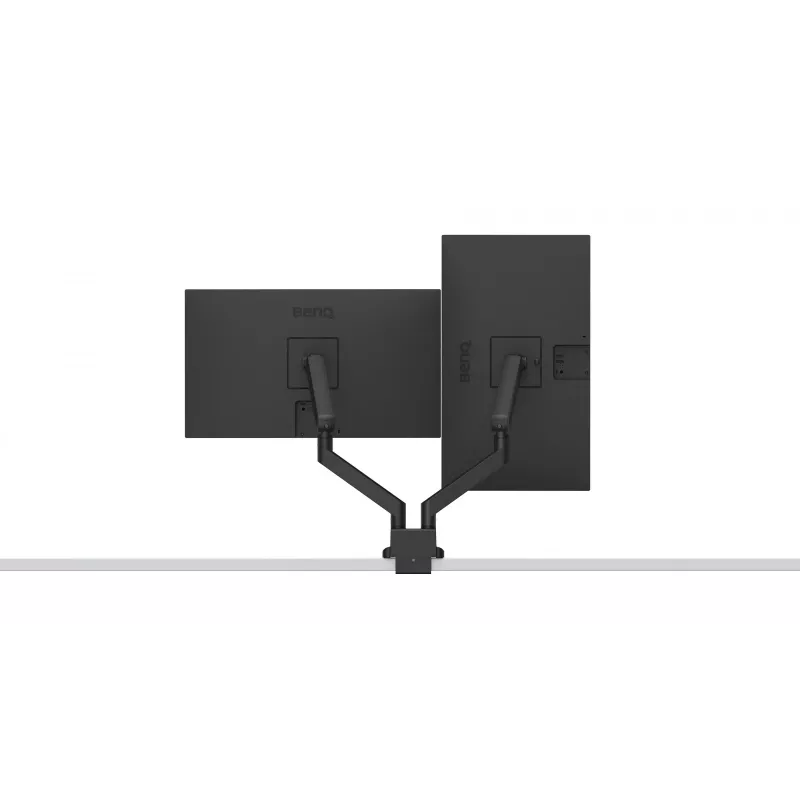 BENQ BDL01 Single Monitor Arm für 17-32 Zoll Bildschirme, Tischklemme/Durchführungsmontage, VESA 75x100, Gasfeder, Schwarz