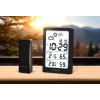 SENCOR Multifunktionale Wetterstation SWS 2300 B - Funkuhr, Innen-/Außentemperatur & Luftfeuchtigkeit, kabelloser Sensor