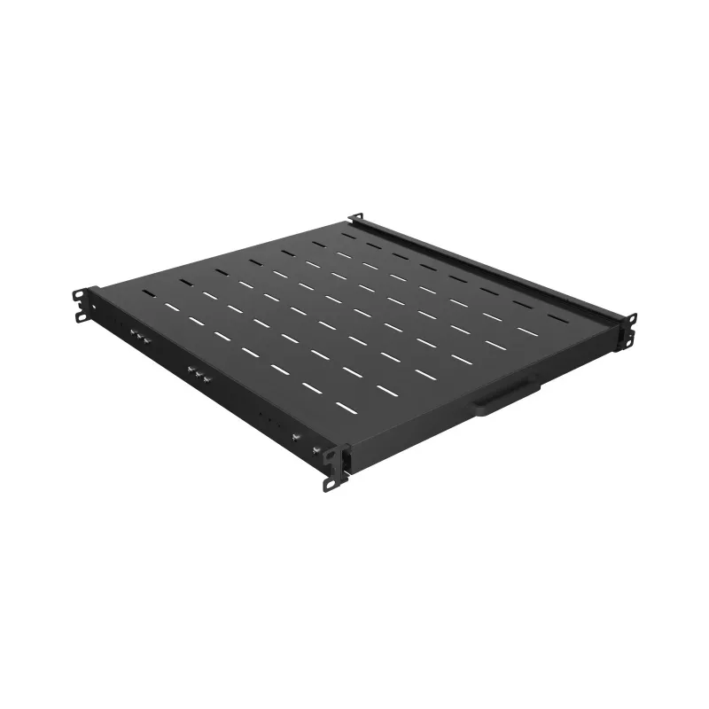 Lanberg 19 Zoll 1U Schubladenschrankboden 500mm Tiefe Schwarz 35kg Tragfähigkeit