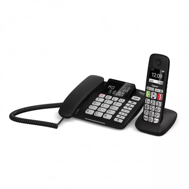 Gigaset DL780 Plus Schnurtelefon mit Anrufbeantworter, Schwarz