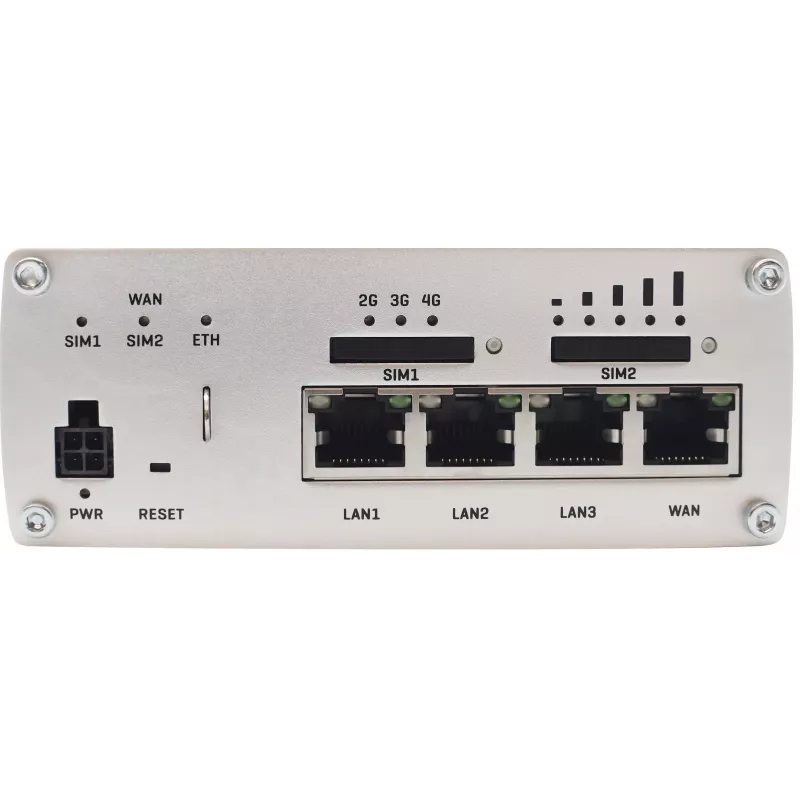 Teltonika RUTX09 Industrial 4G LTE-A Cat 6 Cellular Router mit 4-Port Gigabit Switch, Dual SIM, GNSS