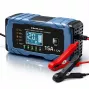 Qoltec Intelligent Microprocessor Charger 12V 15A | Rectifier with Repair Function | AGM GEL LiFePO4 | 9-Stage Charging