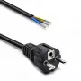 QOLTEC SCHUKO CEE Stromkabel Cu abisoliert und verlötet 1,5m Schwarz