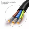 QOLTEC SCHUKO CEE Stromkabel Cu abisoliert und verlötet 1,5m Schwarz