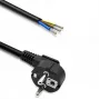 QOLTEC Stromkabel SCHUKO CEE Winkelstecker Cu abisoliert 1,5m Schwarz